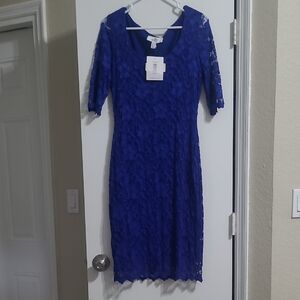 NWT Badgley Mischka Royal Blue Lace Dress